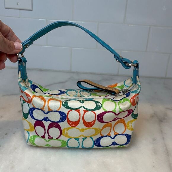 Coach Bag Purse Handbag Mini Hobo Signature "C" Rainbow Scribble Bag Pocketbook - Picture 15 of 16